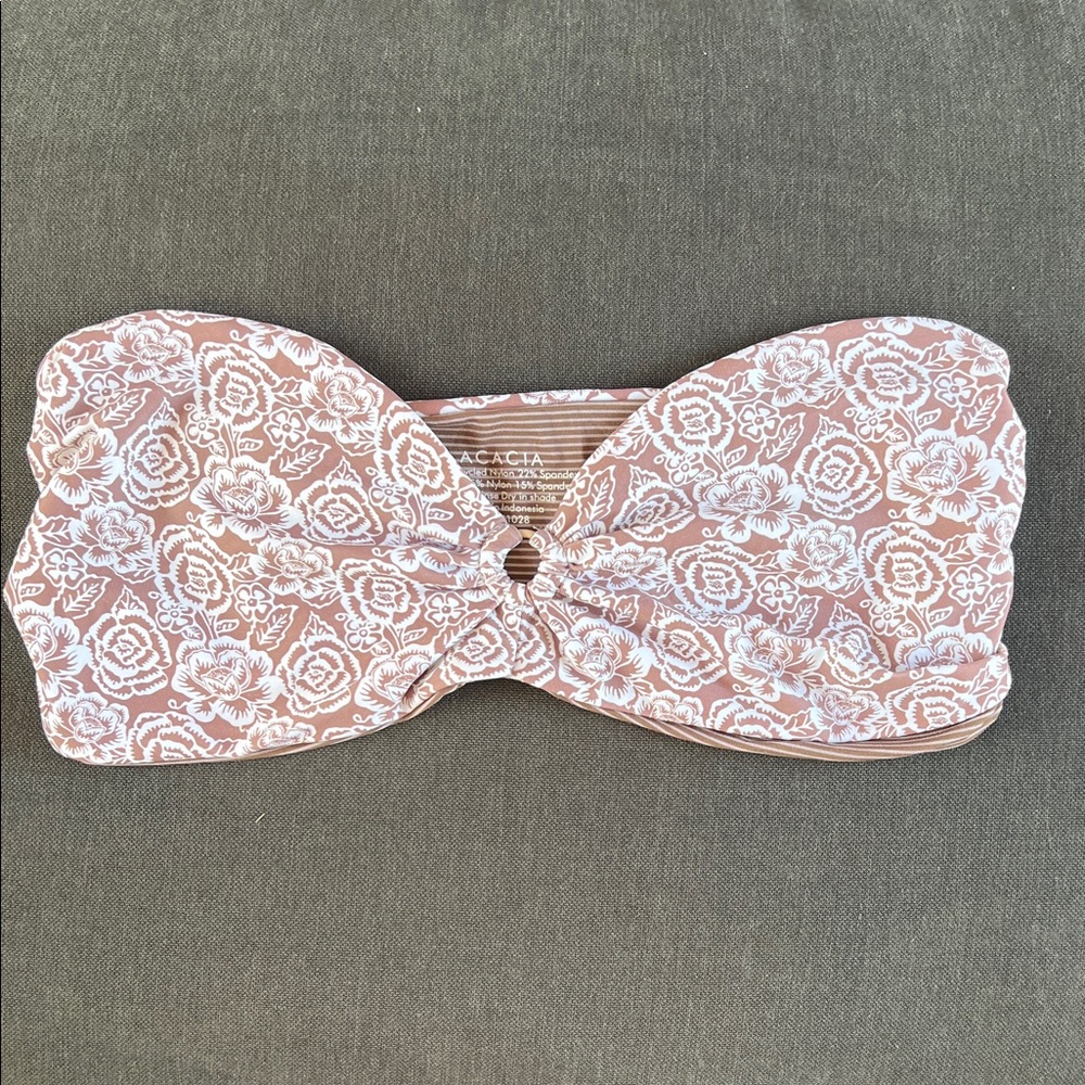 Acacia Swimwear Floral Bikini in Brown and Cream